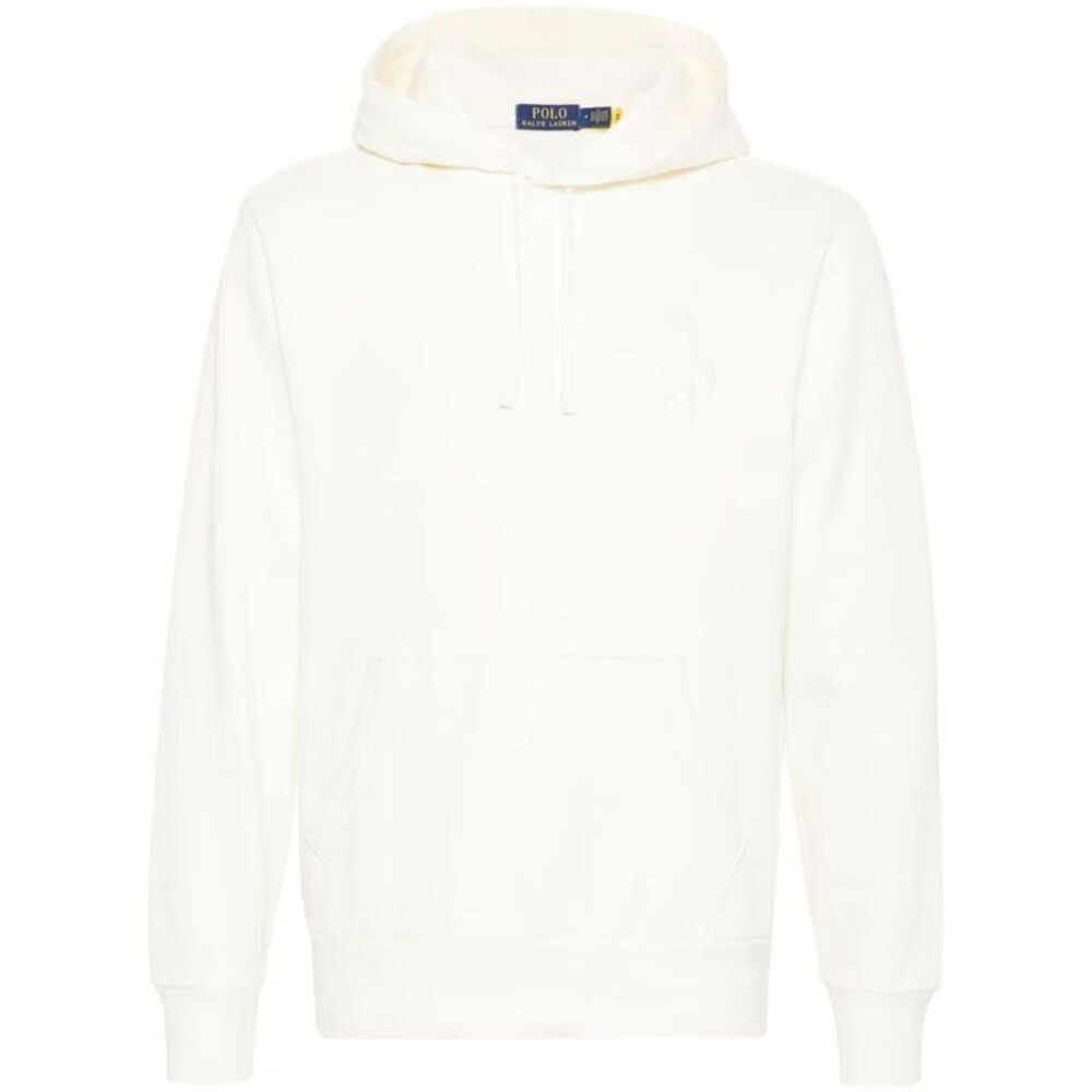 POLO RALPH LAUREN Embroidered Logo Cotton Hoodie Men WHITE Sweaters & Cardigans